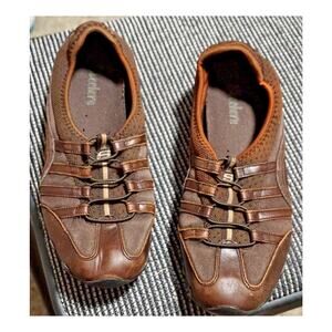 Skechers Womens bikers dream leather slip ons Sz 10 Brown